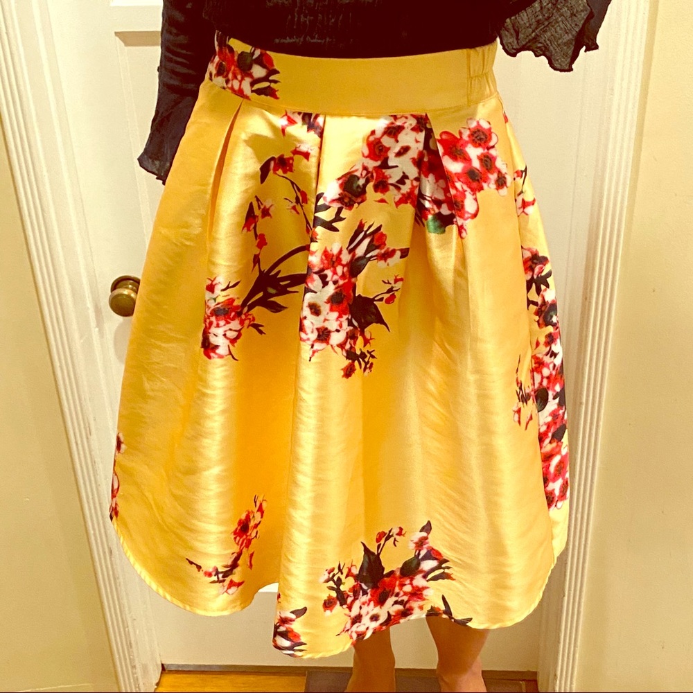 High Waist A-Line Sakura Blossom skirt